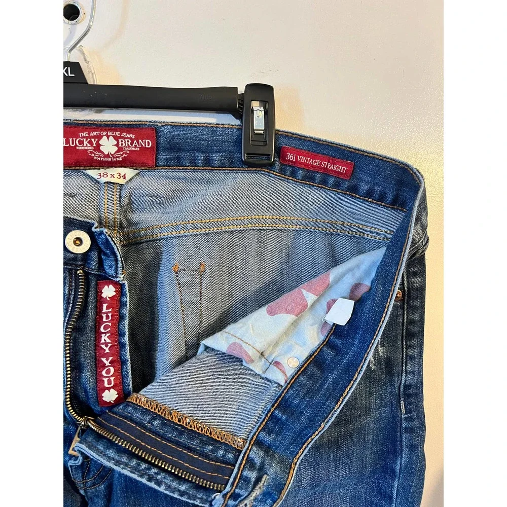 Lucky Brand 361 Vintage Straight Jeans 38x34 - Picture 4 of 7